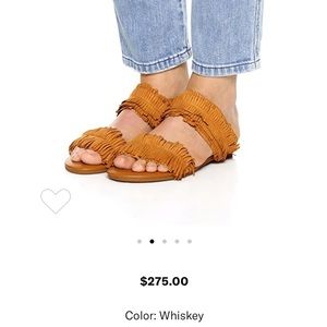 JOIE pippa' Fringe Slide Sandal In WhiskeySuede